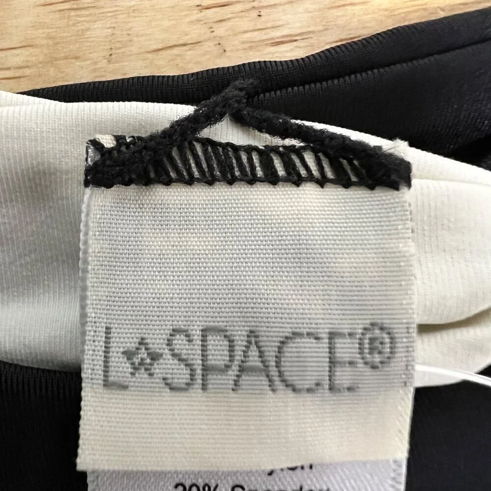 L*Space Women’s Nancy Lee Bikini Bottom Bitsy Cut Black/Ivory Sz XS New